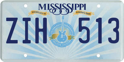MS license plate ZIH513