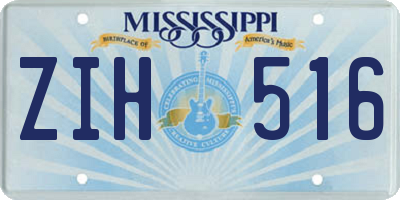MS license plate ZIH516