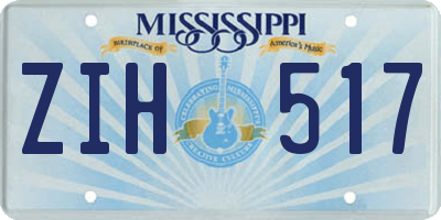 MS license plate ZIH517