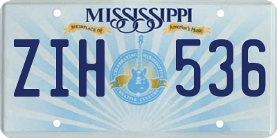 MS license plate ZIH536