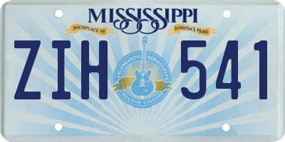 MS license plate ZIH541