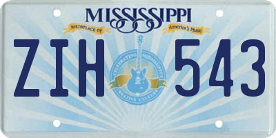 MS license plate ZIH543