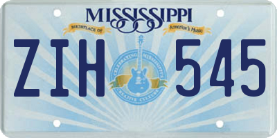 MS license plate ZIH545
