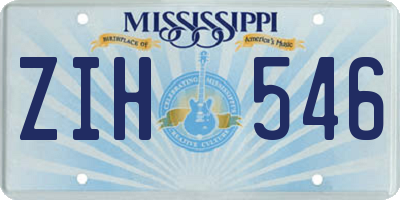 MS license plate ZIH546