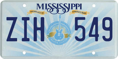 MS license plate ZIH549