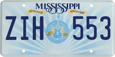 MS license plate ZIH553