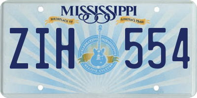 MS license plate ZIH554