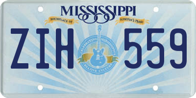 MS license plate ZIH559