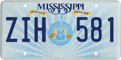 MS license plate ZIH581