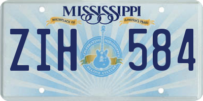 MS license plate ZIH584