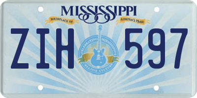 MS license plate ZIH597