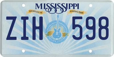 MS license plate ZIH598