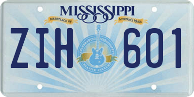 MS license plate ZIH601