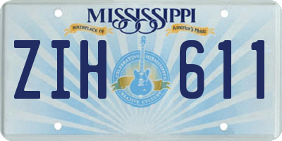 MS license plate ZIH611