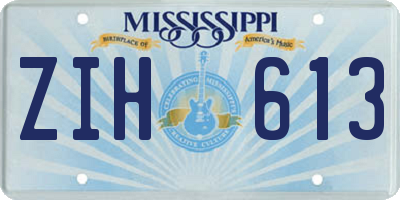 MS license plate ZIH613