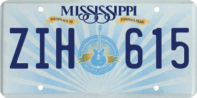 MS license plate ZIH615