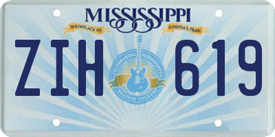 MS license plate ZIH619