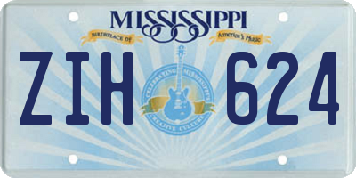MS license plate ZIH624