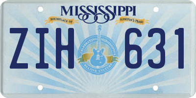 MS license plate ZIH631