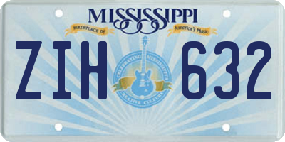 MS license plate ZIH632