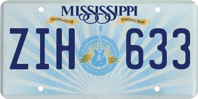 MS license plate ZIH633
