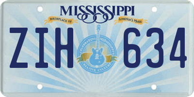 MS license plate ZIH634
