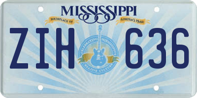 MS license plate ZIH636
