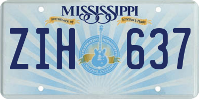 MS license plate ZIH637
