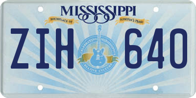 MS license plate ZIH640