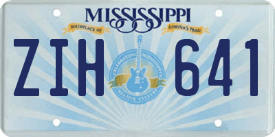 MS license plate ZIH641
