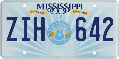 MS license plate ZIH642