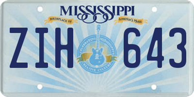 MS license plate ZIH643