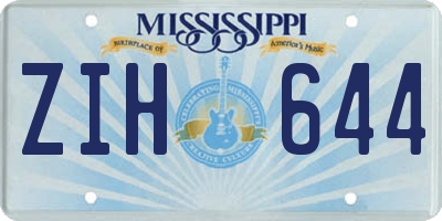 MS license plate ZIH644