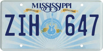 MS license plate ZIH647