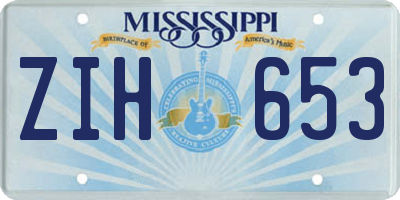 MS license plate ZIH653