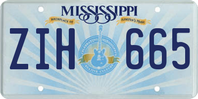 MS license plate ZIH665