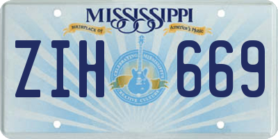 MS license plate ZIH669