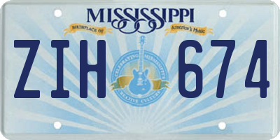 MS license plate ZIH674