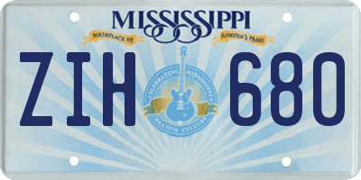 MS license plate ZIH680