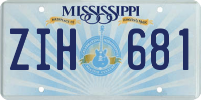 MS license plate ZIH681