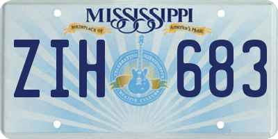 MS license plate ZIH683