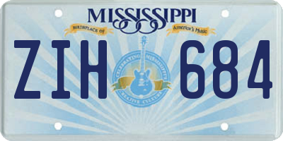 MS license plate ZIH684