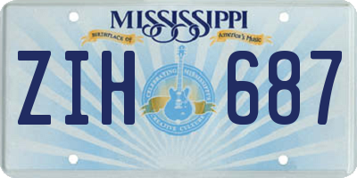 MS license plate ZIH687