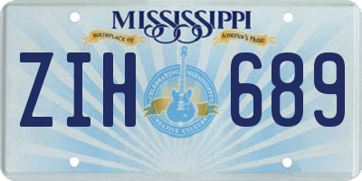 MS license plate ZIH689