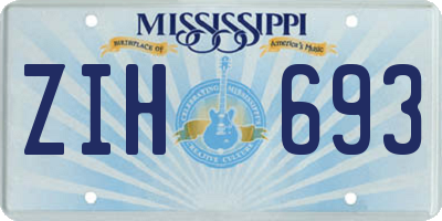 MS license plate ZIH693
