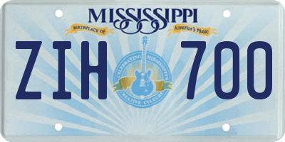 MS license plate ZIH700