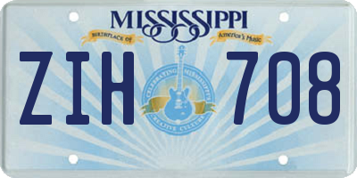 MS license plate ZIH708