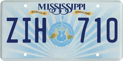 MS license plate ZIH710