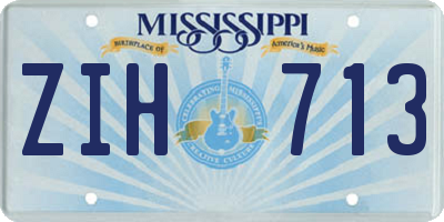 MS license plate ZIH713