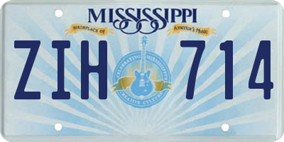 MS license plate ZIH714